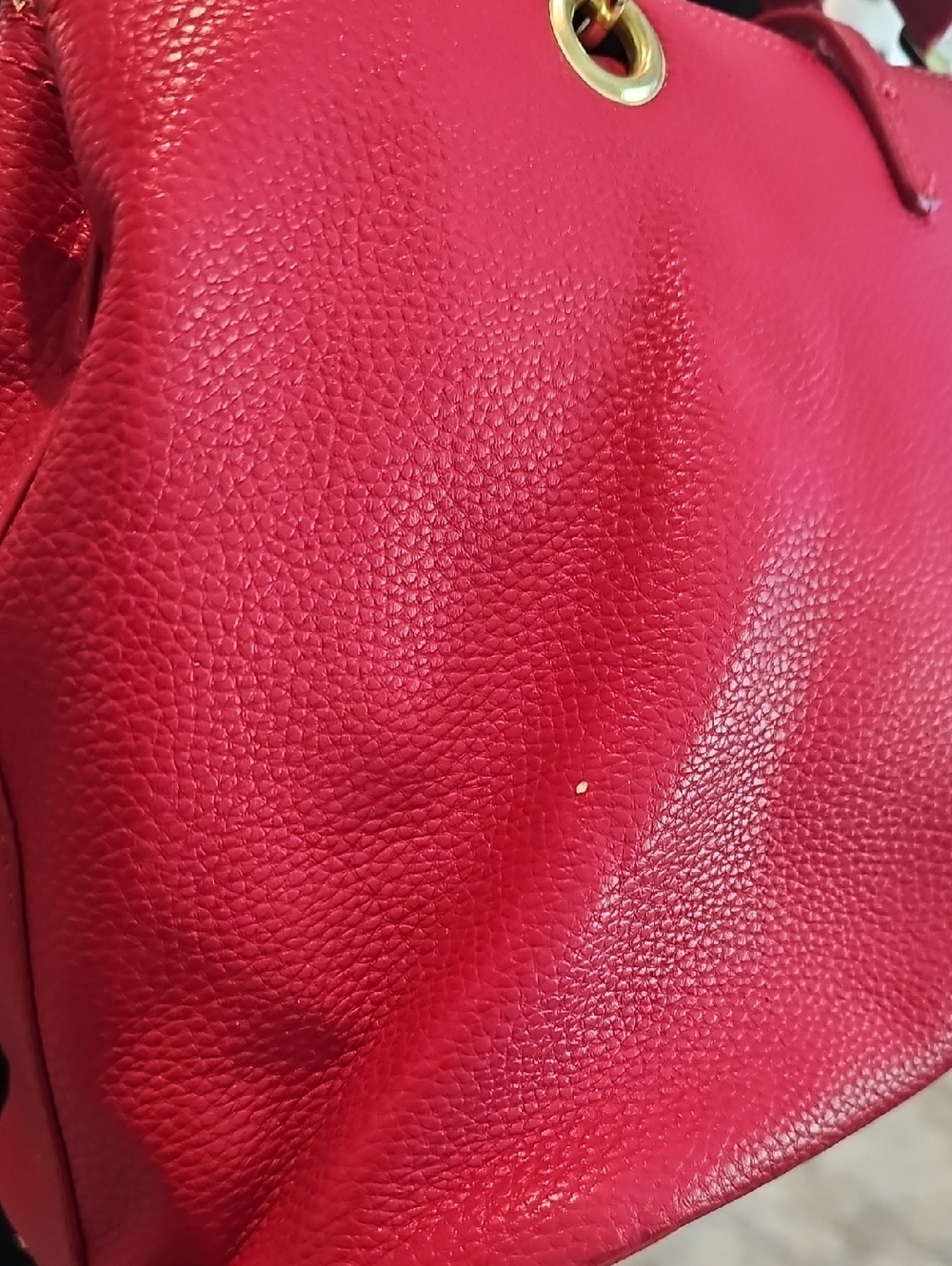 Kenneth Cole Reaction Red Leather Shoulder Tote - Picture 5 of 16